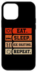 Coque pour iPhone 12 mini Eat Sleep Patin à glace amusant pour motiver le patinage artistique