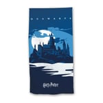 Serviette de plage - Harry Potter - -Hogwarts- - Château de Poudlard - Bleue - 70x140 cm