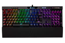Corsair K70 RGB MK.2 Mechanical Gaming Keyboard (Cherry MX Speed Switches: Linear and Rapid, Per Key Multicolour RGB Backlighting, Aluminium Chassis, QWERTY UK Layout) - Black