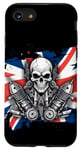 Coque pour iPhone SE (2020) / 7 / 8 Crâne de moto patriotique britannique