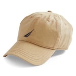 Nautica Men's Classic Logo Adjustable Baseball-Cap Hat, Khaki (Beige), One Size