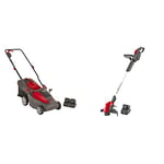 Mountfield Electress 34 Litre Cordless Lawnmower, 34 cm Cutting Width & MTR 20 Li Cordless Grass Trimmer, for Trimming Corners and Borders, 25cm Cutting Width, Dual-line auto Feed Head