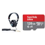 Sony MDR-7506/1 Professional Headphone, Black,Pack of 1 & SanDisk 128GB Ultra microSDXC card + SD adapter up to 140 MB/s with A1 App Performance UHS-I Class 10 U1