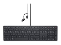 Dell Wired Collaboration Keyboard Kb525c - Tangentbord - Usb, Usb-C - Qwerty - Ukrainska - Svart