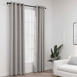 vidaXL Linen-Look Blackout Curtains with Grommets 2pcs Grey 140x245cm Room