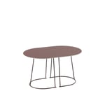 Muuto - Airy Coffee Table - Small, Utförande - Mörkröd - Soffbord - Cecilie Manz - Röd - Metall/Trä
