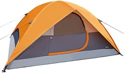 Amazon Basics Tente dôme 4 personnes, orange/gris