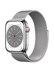 Watch Series 8 GPS + Cellular 45mm Silver Stainless Steel Case with Silver Milanese Loop