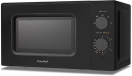 COMFEE' 700W 20L Black Microwave Oven with 5 Cooking Power Levels, Quick Defrost