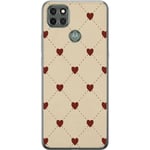 Motorola Moto G9 Power Genomskinligt Skal Heart Grid