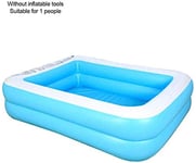 Children and Adults Rectangular Family Swimming Pool Inflatable Swimming Pool in Summer Outdoor Paddling Pool Inflatable Bath Home with Large Garden,Blue-110cm