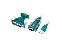 Logilink Usb 2.0-Kabel, Usb-A/M Till Db9/M + Db25/M (Rs232), Win 11, 1,3 M