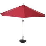 Demi-parasol en aluminium Parla, uv 50+ 270cm bordeaux avec pied - red