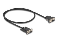Delock - Seriell Kabel - Db-9 (Hona) Till Db-9, Dc-Jack 5,5 X 2,1 Mm (Hona) - 3 A - 50 Cm - Stödjer Rs-232 Seriellt Gränssnitt, Tumskruvar - Svart