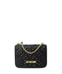 Moschino Love WoMens Shoulder Bag with Clip Fastening in Black Pu - One Size