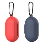 UKCOCO 2 pcs Compatible for Samsung Galaxy Buds Plus Earbuds Case Silicone Earphone Protector Portable Wireless Earphone Cover Shell Case (Red+Dark Blue)
