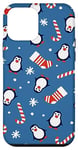 Coque pour iPhone 12 mini Pingouins Chaussettes Flocons de neige Sucre Canne à sucre Bonbons