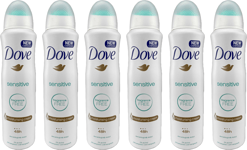 Dove Sensitive Skin Antiperspirant Deodorant Spray 150ml | Unscented X 6
