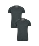 Mountain Warehouse Mens Summit Merino Wool T-Shirt (Pack of 2) (Grey) - Size X-Large