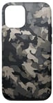 Coque pour iPhone 14 Camouflage noir et motif camouflage américain cool de minuit