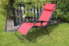 Red Garden Recliner Chair Zero Gravity
