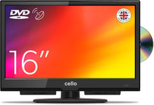 CELLO 16 INCH TV DVD FULL HD FREEVIEW HD, SATELLITE KITCHEN SMALL TV 2024 MODEL
