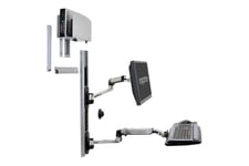 Ergotron LX Wall Mount System monteringssæt - Patented Constant Force Technology - for LCD-display/tastatur/mus/CPU - poleret aluminium
