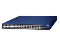 Planet 48-Port 10/100/1000T 802.3At Gsw-5240Hp, Ohanterad, Gigabit Ethernet (10/100/1000), Full Duplex, Strömförsörjning Via Ethernet (Poe) Stöd, Rackmontering, 1U