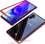 Coque Pour Samsung Galaxy Note 10+ 5g, Technologie D'adsorption Magnétique Forte Métal Bumper Frame, Coque Arrière En Transparent Verre Trempé Etui Housse Pour Note 10 Plus 6,8 Pouce