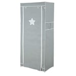roba Armoire de Rangement en Tissu "Little Stars" 168 cm - pour Chambre Bébé - Gris