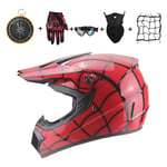 IURIMA Kids Motocross Helmet Full Face Helmet Kids Crash Helmet for MTB Downhill Dirt Bike MX Quad ATV (6 Pcs)-ROD((55-56) M)