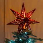 Christmas 45cm Red Velvet Star Plug In Lit Tree Topper Or Wall Light