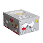 Boite de Rangement avec Couvercle, Boite en carton, Rangement Vetement, Meuble de Rangement Chambre, Bureau, Panier de Rangement, Organisateur Tiroir, enfant, 39x50x24 cm SNOOPY