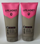 2 x Life Jacket Sun Protection Gel SPF50 Non Greasy Sunscreen Face+Body 200ml