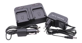 vhbw Chargeur double compatible avec Canon ES-75 Hi8, ES-8000V, ES-8100V, ES-8100H18 caméra caméscope action-cam - Station, témoin de charge