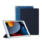 HUEZOE Étui pour iPad 9,7" 2018/2017 – Étui de Protection Ultra Fin, Support Pliable, Smart Cover pour iPad 6e/5e génération, Bleu foncé