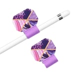 Dracool [2 Pack] Pen Loop Holder Self-Adhesive Pen Holder Leather Pencil Loop Pencil Pen Holder Elastic for Notebooks, Journals, Diary, Apple Pencil, iPad, iPhone, Tablet, and More - Purple Marble