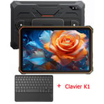 Blackview Active 8 Tablette Tactile Incassable 10.36 2.4K FHD+ 12Go+128Go 22000mAh(33W) 16MP+13MP Android 13 Orange Avec Clavier K1