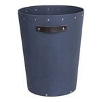 Bigso Box of Sweden poubelle de bureau – corbeille à papier avec poignée en cuir pour intérieur moderne – poubelle design en panneau de fibres recyclé – bleu