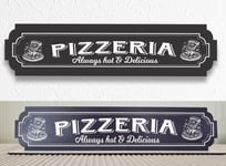 Pizzaria svart skylt - Pizzariaskylt med stativbasen 35x80cm beer, home bar