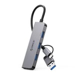 Orico USB-A/USB-C Hub 3x USB-A 2.0 / 1x USB-A 3.0 - Grå