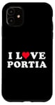 Coque pour iPhone 11 I Love Portia Nom assorti pour petite amie et petit ami Portia