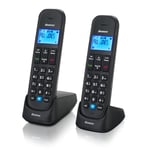 Binatone VEVA 1915 Twin Cordless Phone with Answer Machine, Call Blocker, Up to 10hrs Talk time, 100 Number Phonebook, Black