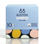 &SISTERS by Mooncup Organic Cotton Pads with Wings (Heavy) - 10 Pa