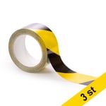 Markeringstejp 50mm x 33m | Rillstab | svart/gul | 3st