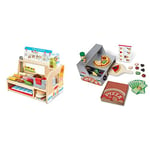 Melissa & Doug Slice & Stack Wooden Sandwich Counter & Pizza Toy Shop | Wooden Play Food Sets for Children Kitchen Toys for Girls or Boys 3+ | Wooden Food Toys & Play Kitchen Accessories
