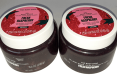 2 x The Body Shop Fresh Raspberry Exfoliating Gel Body Scrub's 250ml Vegan