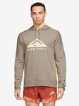 Nike Run Trail Logo Pullover Running Hoodie - Khaki, Khaki, Size 2Xl, Men