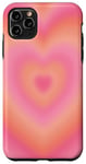 Coque pour iPhone 11 Pro Max Aura cœur rose et orange dégradé Y2K