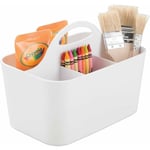Xinuy - boite de rangement idéale pour fourniture de bureau – pot a crayon en plastique à 5 compartiments – rangement bureau blanc transportable